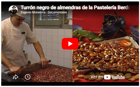 Turrón negro de almendras de la Pastelería Berdún | Receta tradicional | Receta de Navidad